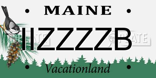 IIZZZZB Maine License Plate