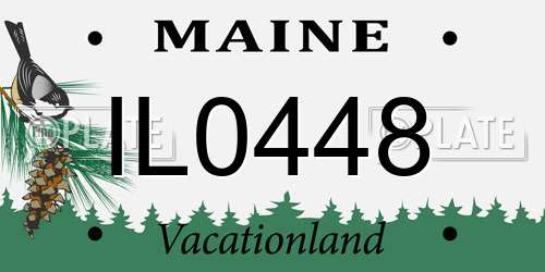 IL0448 Maine License Plate