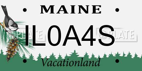 IL0A4S Maine License Plate