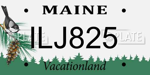 ILJ825 Maine License Plate