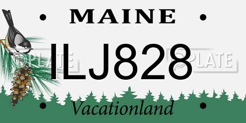 ILJ828 Maine License Plate