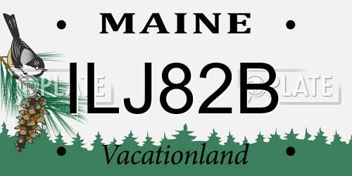 ILJ82B Maine License Plate