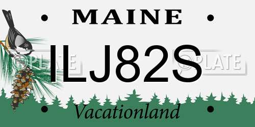 ILJ82S Maine License Plate