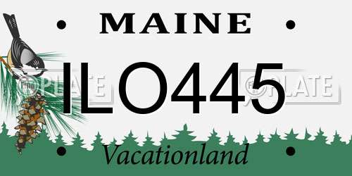 ILO445 Maine License Plate