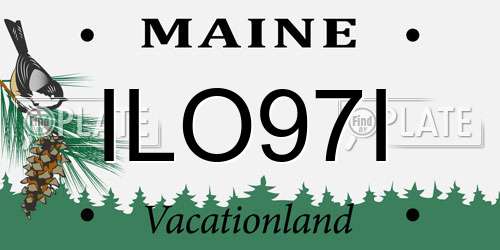 ILO97I Maine License Plate