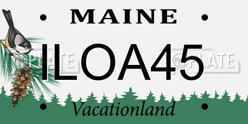 ILOA45 Maine License Plate