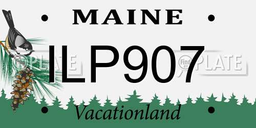 ILP907 Maine License Plate