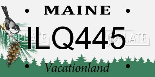 ILQ445 Maine License Plate