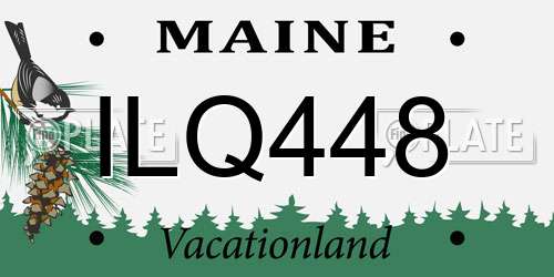 ILQ448 Maine License Plate