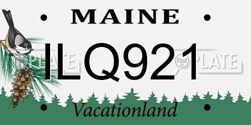 ILQ921 Maine License Plate