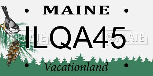 ILQA45 Maine License Plate