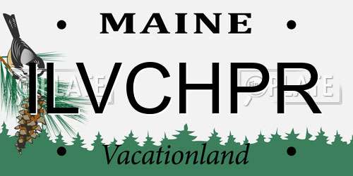 ILVCHPR Maine License Plate