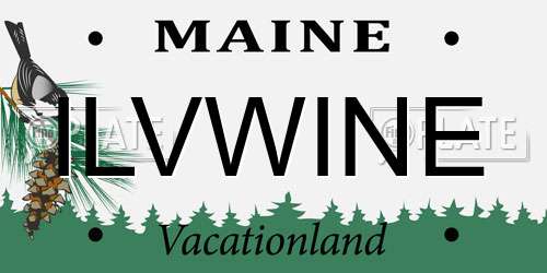 ILVWINE Maine License Plate