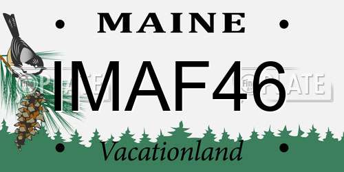 IMAF46 Maine License Plate