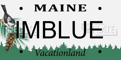 IMBLUE Maine License Plate