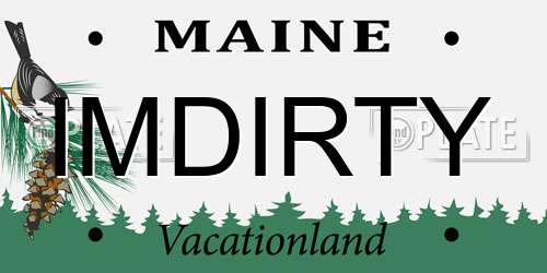 IMDIRTY Maine License Plate