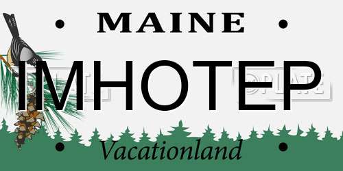 IMHOTEP Maine License Plate