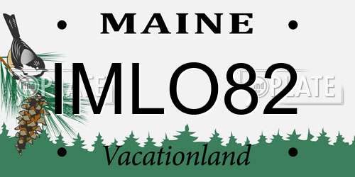 IMLO82 Maine License Plate