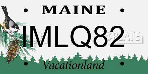 IMLQ82 Maine License Plate