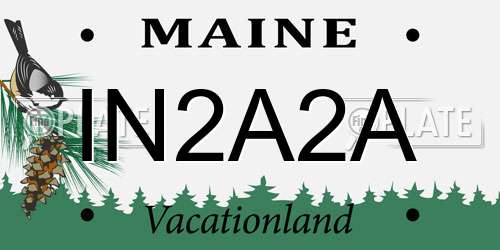 IN2A2A Maine License Plate