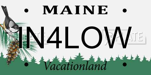IN4LOW Maine License Plate