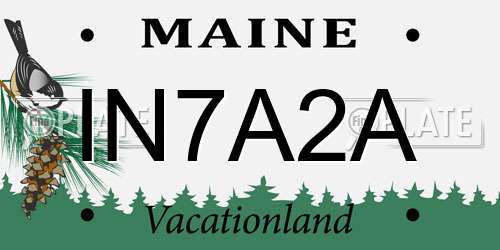 IN7A2A Maine License Plate