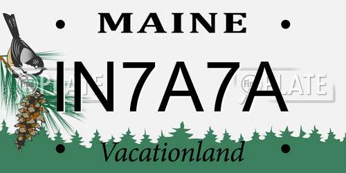 IN7A7A Maine License Plate