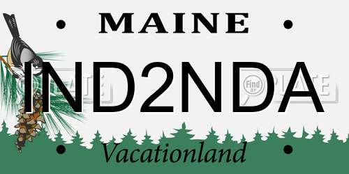 IND2NDA Maine License Plate