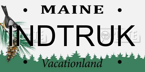 INDTRUK Maine License Plate