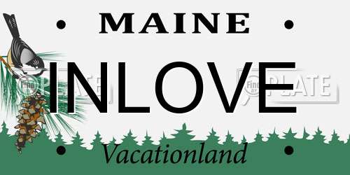 INLOVE Maine License Plate