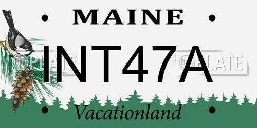 INT47A Maine License Plate