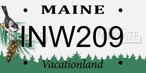 INW209 Maine License Plate
