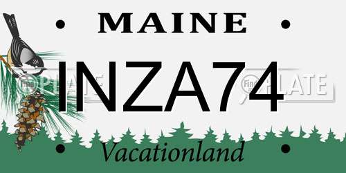 INZA74 Maine License Plate