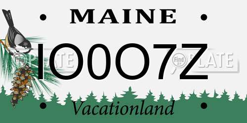 IO0O7Z Maine License Plate