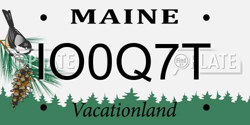 IO0Q7T Maine License Plate