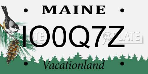 IO0Q7Z Maine License Plate