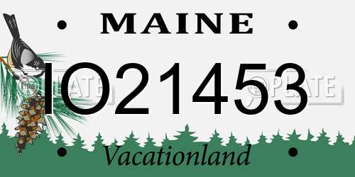 IO21453 Maine License Plate
