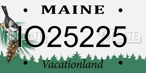 IO25225 Maine License Plate