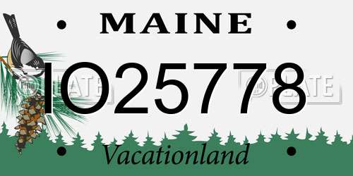 IO25778 Maine License Plate