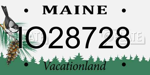 IO28728 Maine License Plate