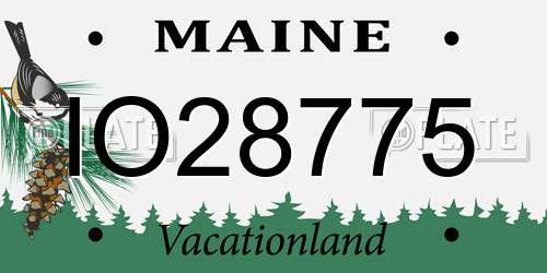IO28775 Maine License Plate