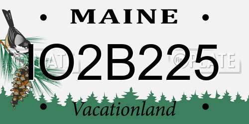 IO2B225 Maine License Plate