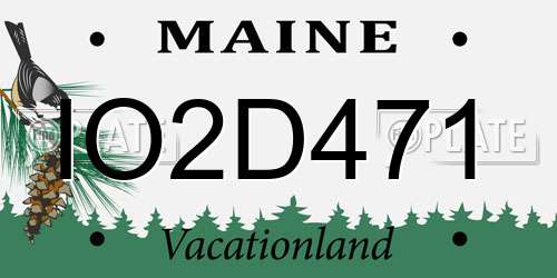 IO2D471 Maine License Plate
