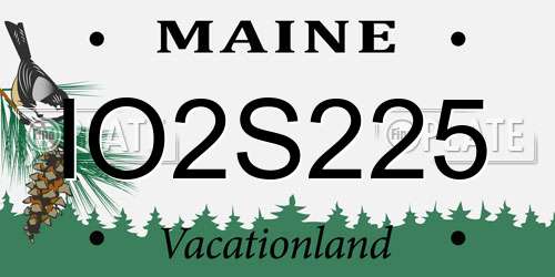 IO2S225 Maine License Plate