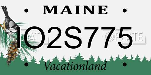 IO2S775 Maine License Plate