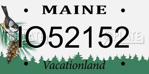 IO52152 Maine License Plate