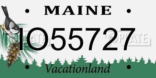 IO55727 Maine License Plate