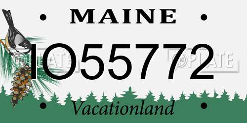 IO55772 Maine License Plate