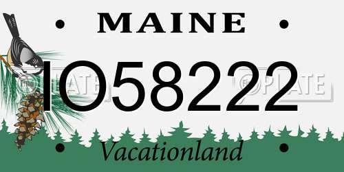 IO58222 Maine License Plate