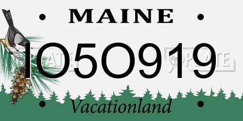 IO5O919 Maine License Plate